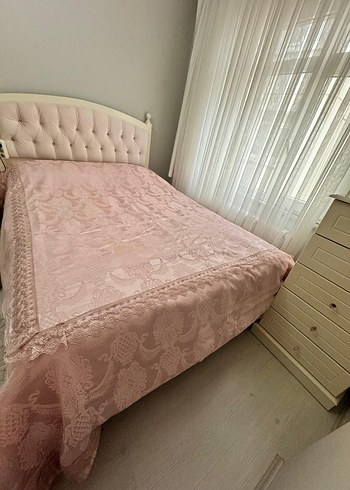 Beden pembe Renk Pastel Pembe Düz Yatak Örtüsü