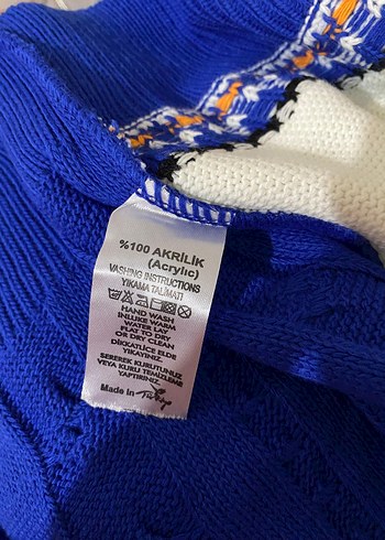 Renkli Desenli Uzun Örgü Kadın Hırka - Görsel 5