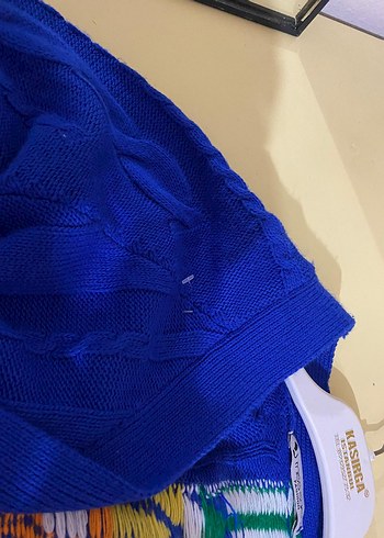 Renkli Desenli Uzun Örgü Kadın Hırka - Görsel 4