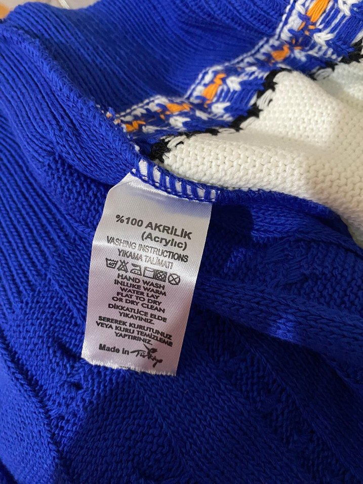 Renkli Desenli Uzun Örgü Kadın Hırka - Görsel 5