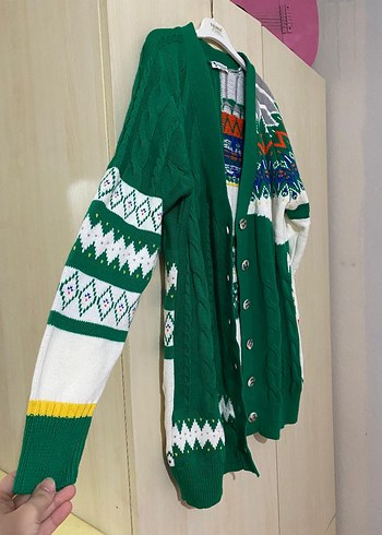 Renkli Desenli Bohem Kadın Hırka - Görsel 3