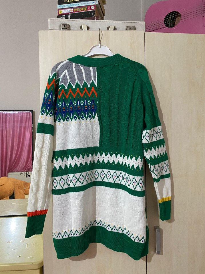 Renkli Desenli Bohem Kadın Hırka - Görsel 2