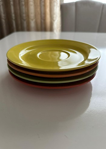 Çok Renkli Seramik Tabak Seti - Görsel 3