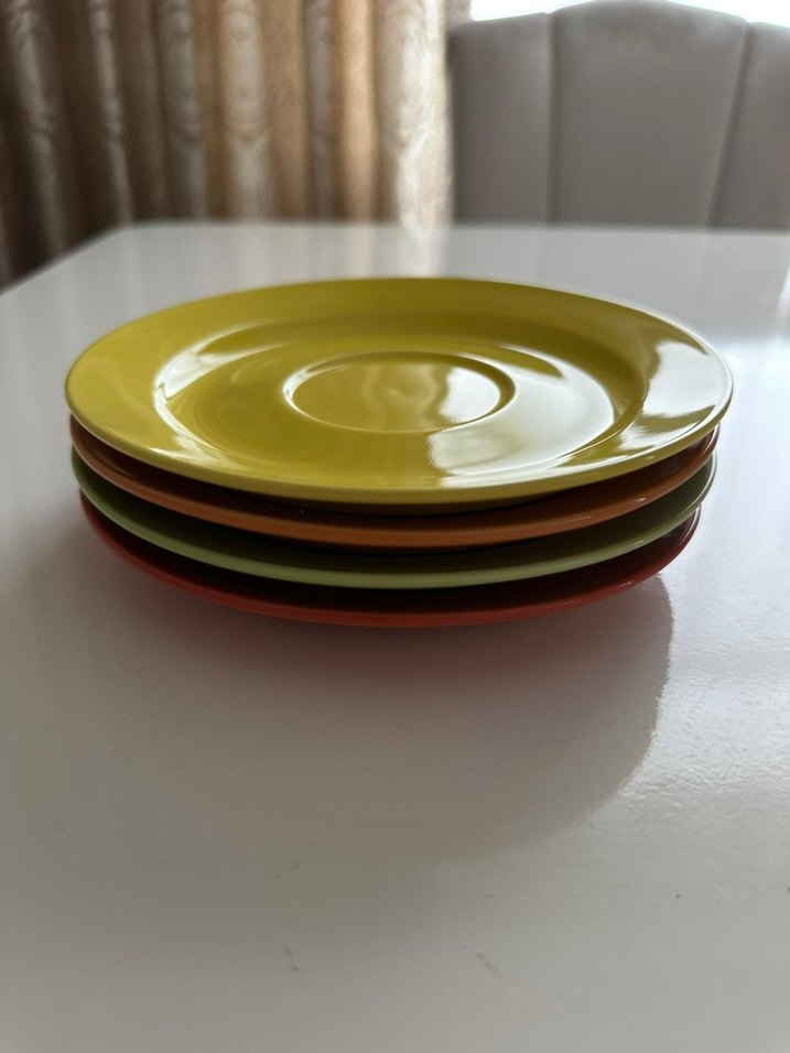 Çok Renkli Seramik Tabak Seti - Görsel 3