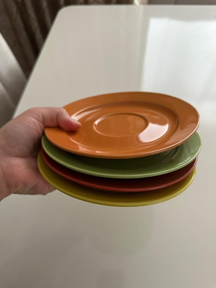 Çok Renkli Seramik Tabak Seti - Görsel 5