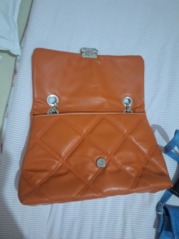 zincirli deri çanta - Görsel 4