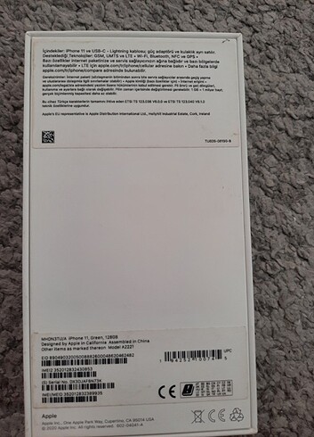 Apple Iphone 11 green kutusu