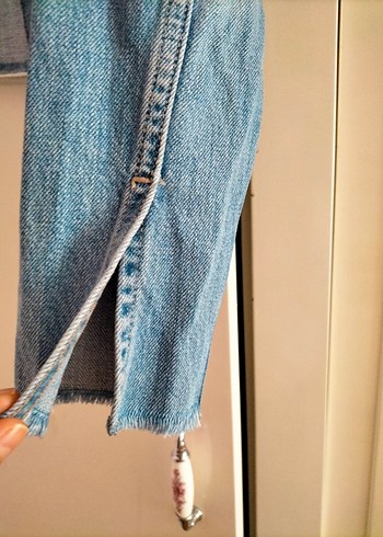 xs Beden mavi Renk Düğmeli Mavi Kadın Denim Ceket