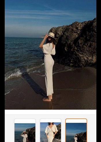 s Beden Beyaz V Yaka Uzun Kadın Elbise