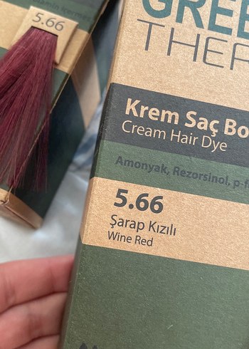 Green Therapy 5.66 Şarap Kızılı Krem Saç Boyası - Görsel 2