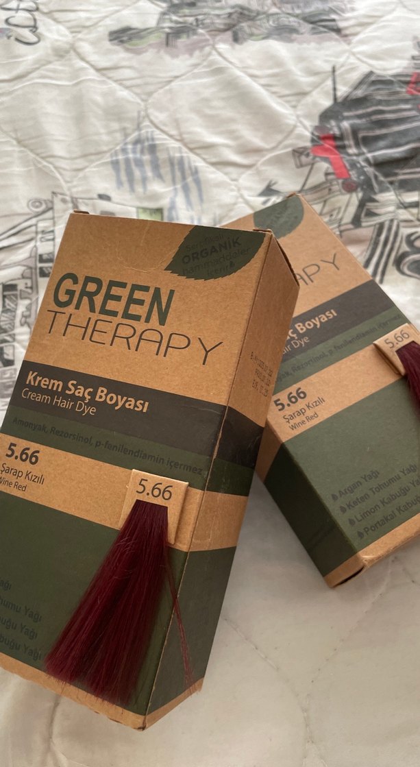 Green Therapy 5.66 Şarap Kızılı Krem Saç Boyası - Görsel 3