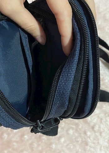  Beden mavi Renk Mavi ve Gri Fermuarlı Spor Çanta