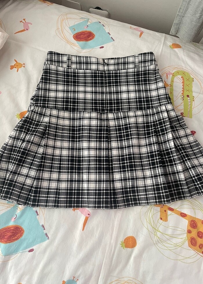 Ekoseli mini etek - Görsel 5