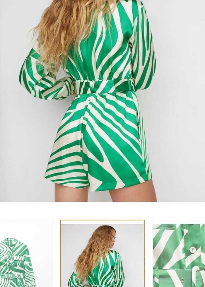 Mango saten elbise - Görsel 3