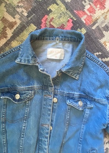 Kadın Mavi Düğmeli Kot Ceket - Görsel 8