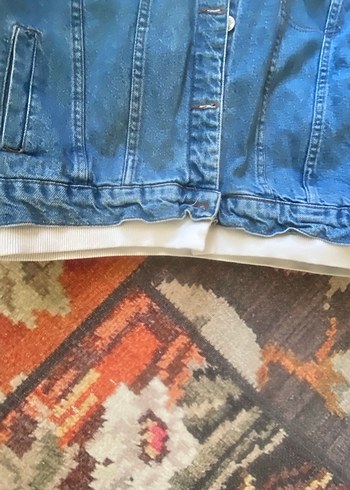 Kadın Mavi Düğmeli Kot Ceket - Görsel 7