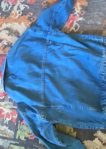 Kadın Mavi Düğmeli Kot Ceket - Görsel 5