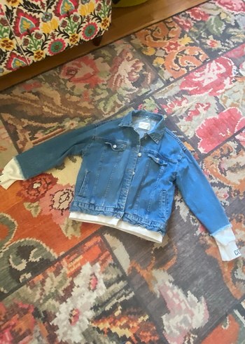 Kadın Mavi Düğmeli Kot Ceket - Görsel 9