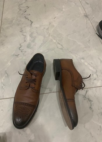 Kahverengi Erkek kiğili Deri Klasik Ayakkabı - Görsel 11