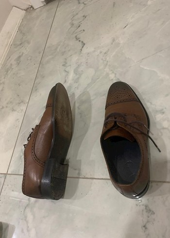 Kahverengi Erkek kiğili Deri Klasik Ayakkabı - Görsel 4