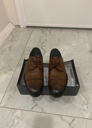 Kahverengi Erkek kiğili Deri Klasik Ayakkabı - Görsel 7