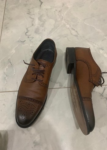 Kahverengi Erkek kiğili Deri Klasik Ayakkabı - Görsel 2