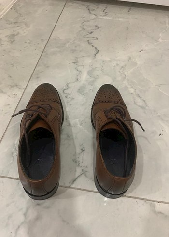 Kahverengi Erkek kiğili Deri Klasik Ayakkabı - Görsel 3