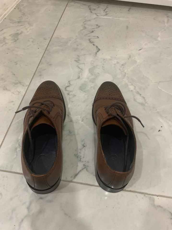 Kahverengi Erkek kiğili Deri Klasik Ayakkabı - Görsel 3