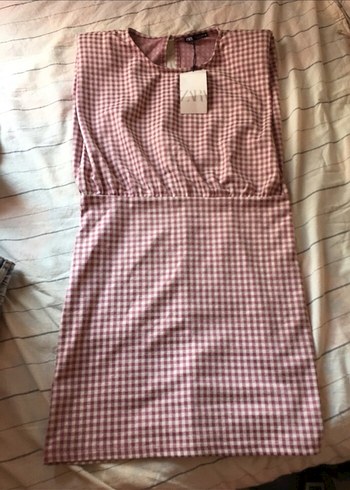 Pembe Mini Kemerli V Yaka Elbise - Görsel 5