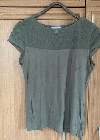 Dantel Detaylı Beyaz Kadın Tişört - Görsel 5