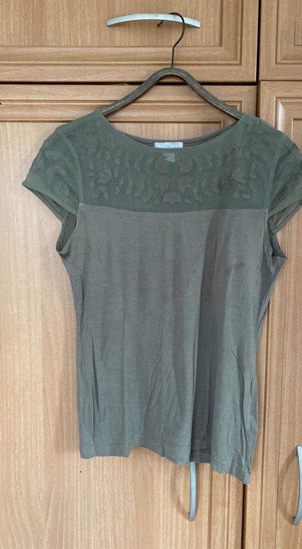 Dantel Detaylı Beyaz Kadın Tişört - Görsel 5