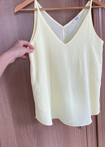 Sarı V Yakalı Kolsuz Salaş Kadın Atlet - Görsel 9