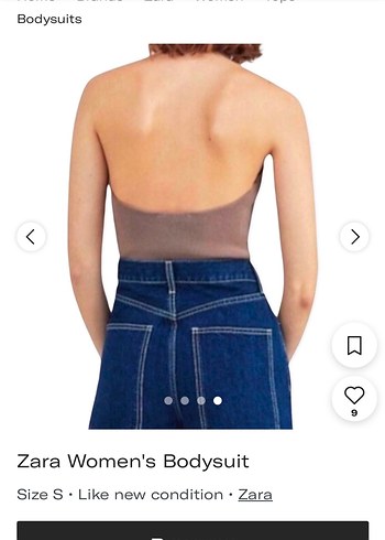 Zara Kadın Bej Askılı Bodysuit - Görsel 3