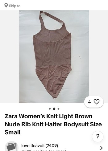 Zara Kadın Bej Askılı Bodysuit - Görsel 5