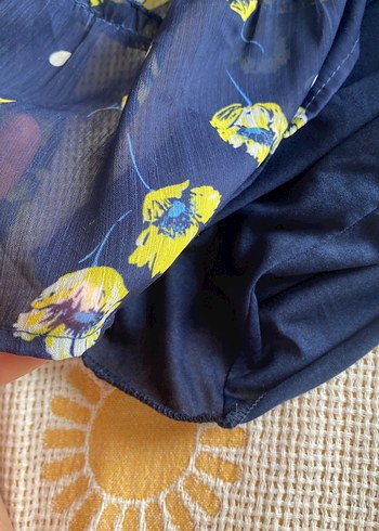 Kemerli Mavi Çiçekli Bohem Midi Elbise - Görsel 8