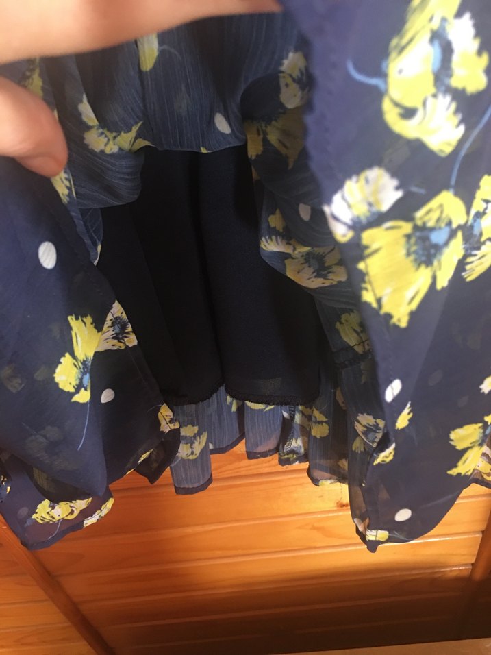 Kemerli Mavi Çiçekli Bohem Midi Elbise - Görsel 5