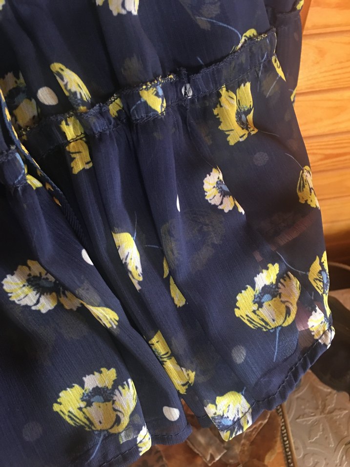 Kemerli Mavi Çiçekli Bohem Midi Elbise - Görsel 4