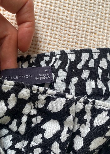 Siyah Desenli Kemerli Mini Kadın Şort - Görsel 9