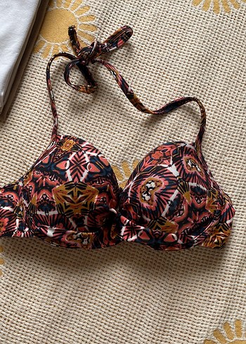 Kadın Kahverengi Bağlamalı Bohem Bikini Üstü - Görsel 8