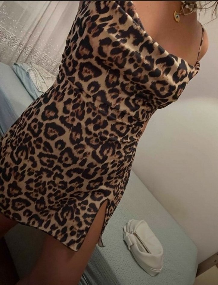 Zara viral Leopar Desenli Mini Elbise - Görsel 4