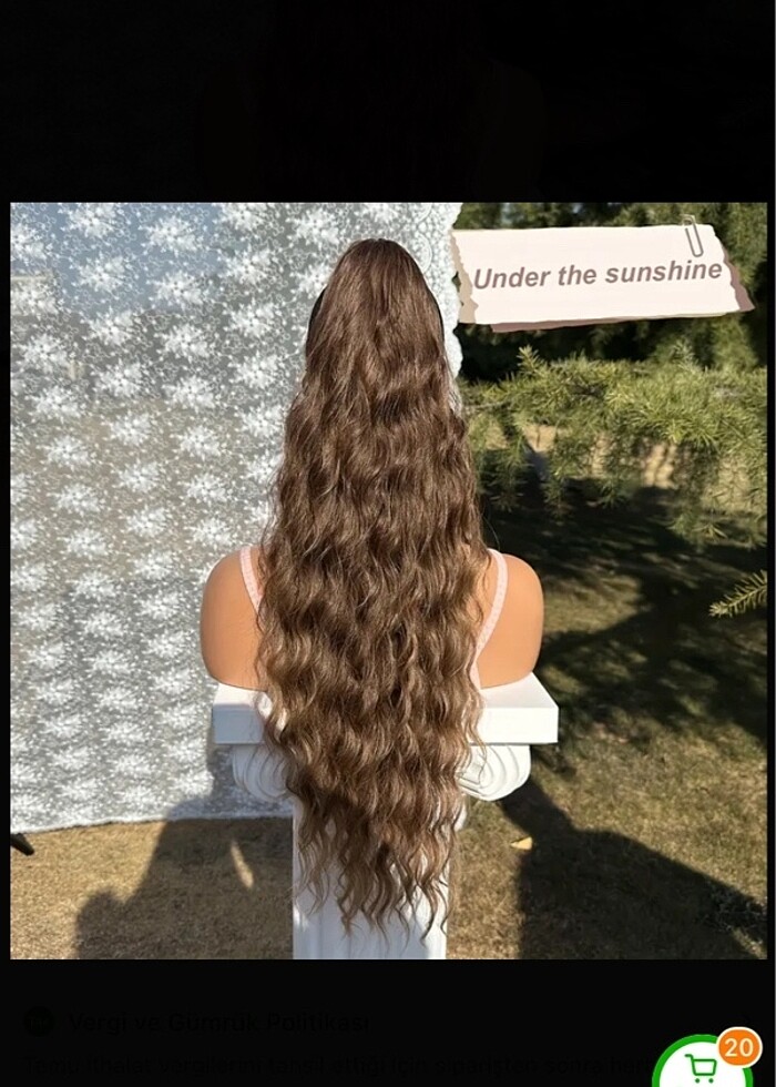 At kuyruğu 71 cm fiber sentetik kumral - Görsel 3