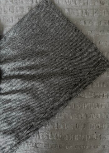 Gri Kolsuz Fitilli Midi Elbise - Görsel 2