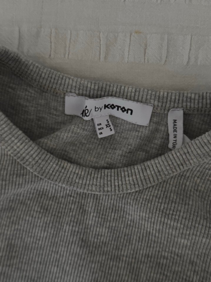 Gri Kolsuz Fitilli Midi Elbise - Görsel 3