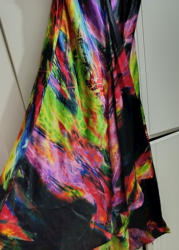 Çarpıcı Çok Renkli Uzun Abiye Elbise - Görsel 2