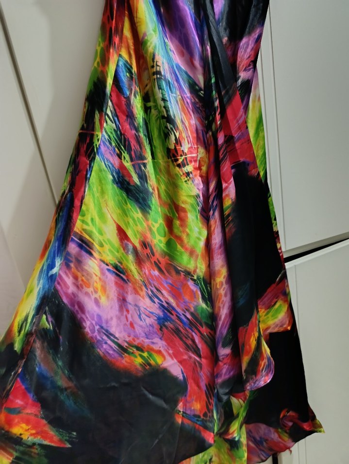 Çarpıcı Çok Renkli Uzun Abiye Elbise - Görsel 2