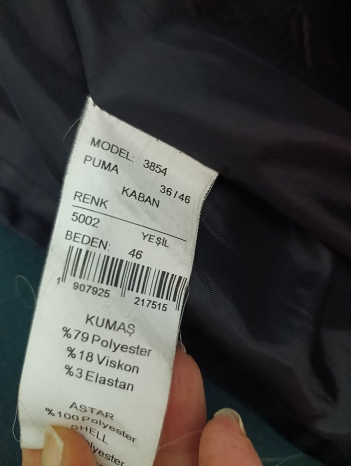 Kemerli Uzun Yeşil Kaban - Görsel 3