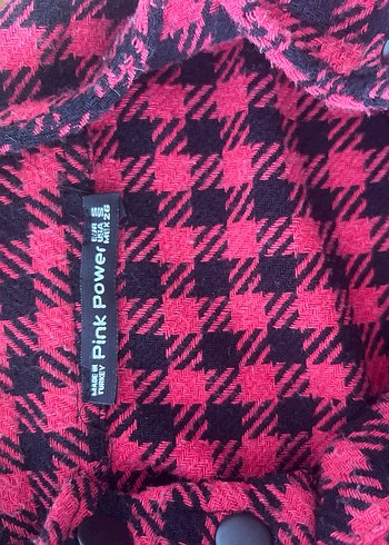 Kırmızı Ekose Uzun Kollu Kadın ceket - Görsel 2