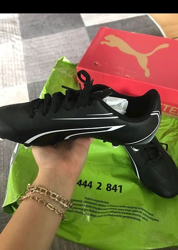 Erkek Siyah Bağcıklı Futbol Ayakkabısı - Görsel 2