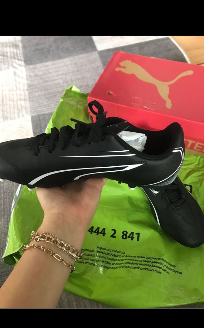 Erkek Siyah Bağcıklı Futbol Ayakkabısı - Görsel 2