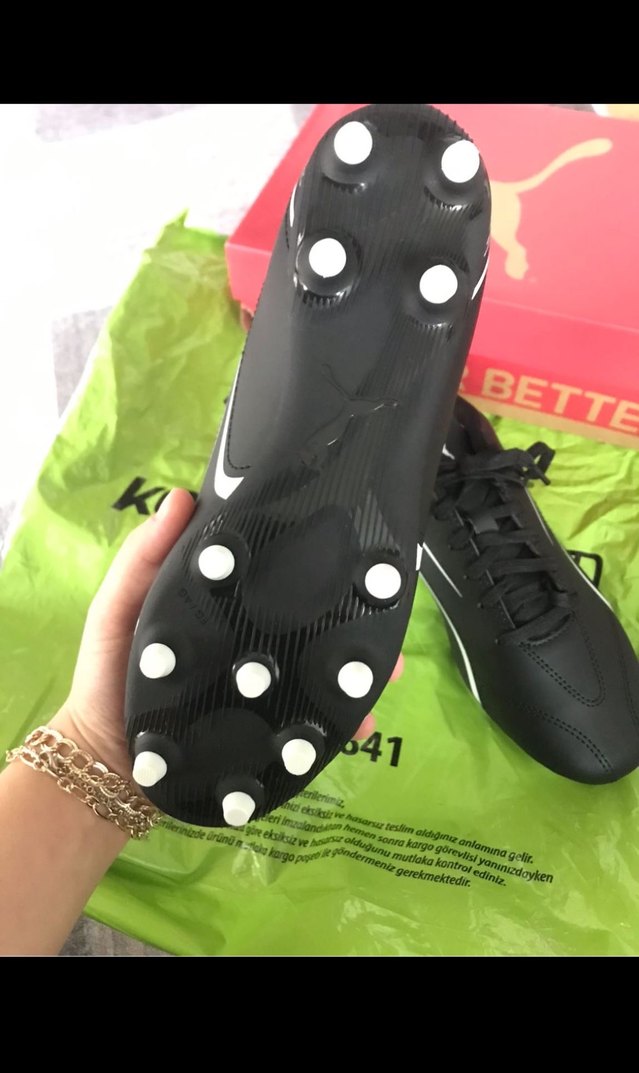 Erkek Siyah Bağcıklı Futbol Ayakkabısı - Görsel 3